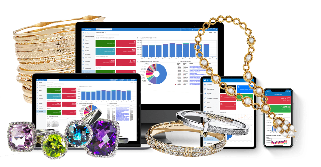 Acumatica Dashboard for jewelry manufacturing