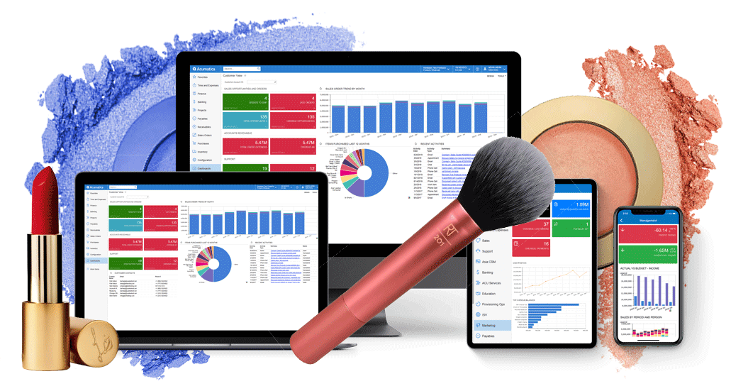 Acumatica for Cosmetics Dashboard Screenshot