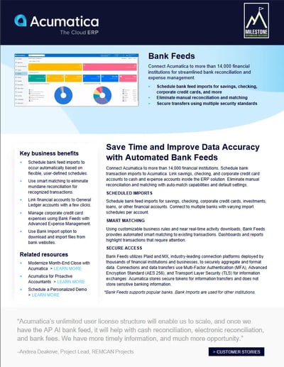 Bank Feeds datasheet