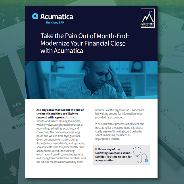 month end close in acumatica - card