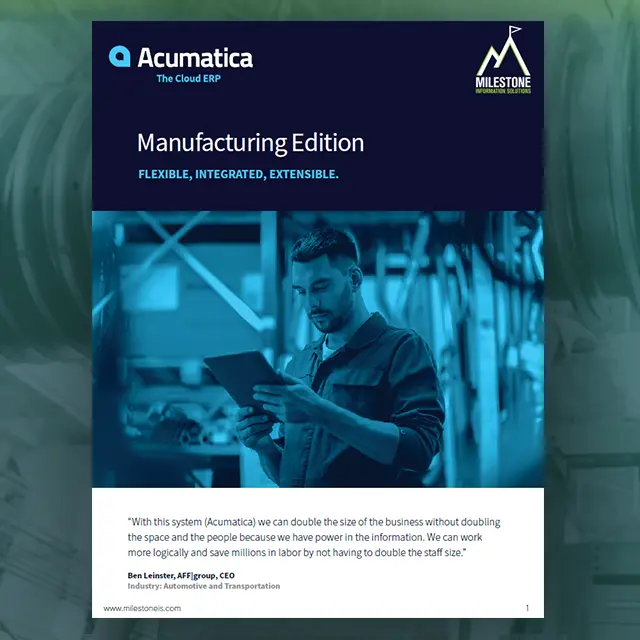 Acumatica Manufacturing Overview Card