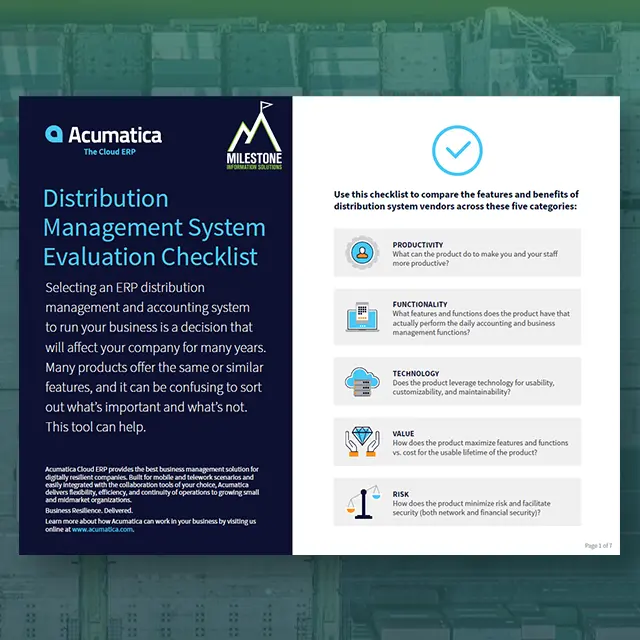 Distribution Management Checklist Card
