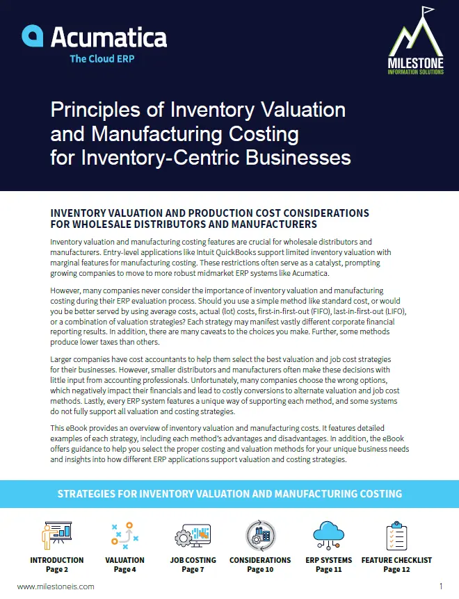 Mfg Costing and Inventory in Acumatica Thumb